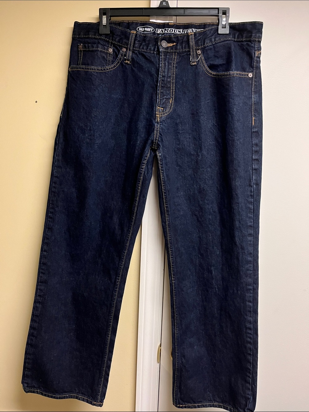Old Navy Famous Straight Leg Jeans Men’s 34x30 Dark Wash Like New